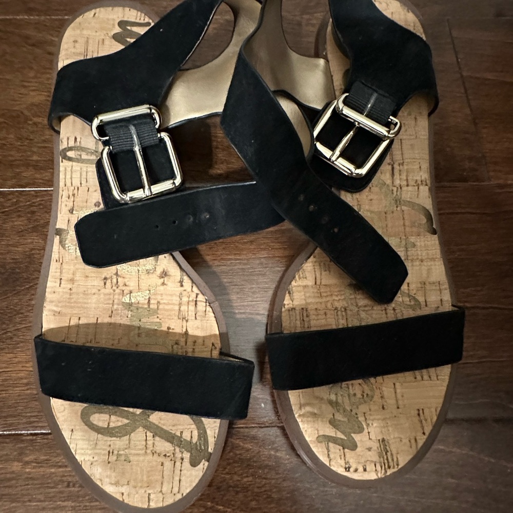 Sam Edelman Black Sandals with Buckle Accents